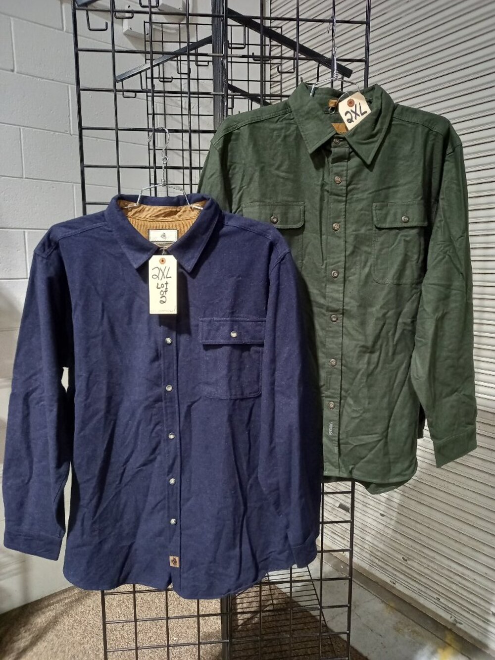 2 - Men's Long Sleeve Chamois Button Down Shirts | 2XL
